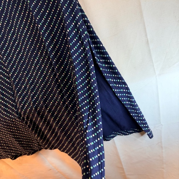 LANDS’ END Women’s Size XL Dress Maxi Length Polka Dot Stretch Side Slits - Picture 7 of 15